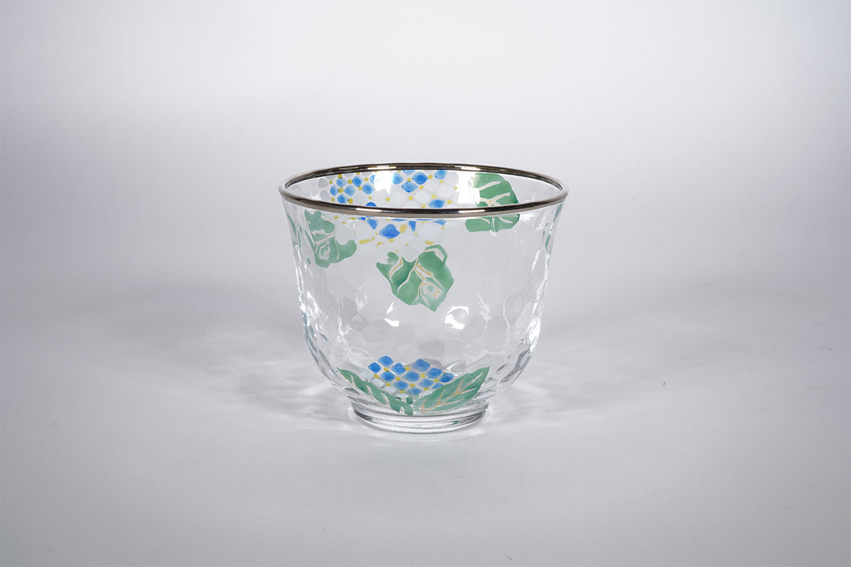 京絵付ガラス 紫陽花　汲出碗