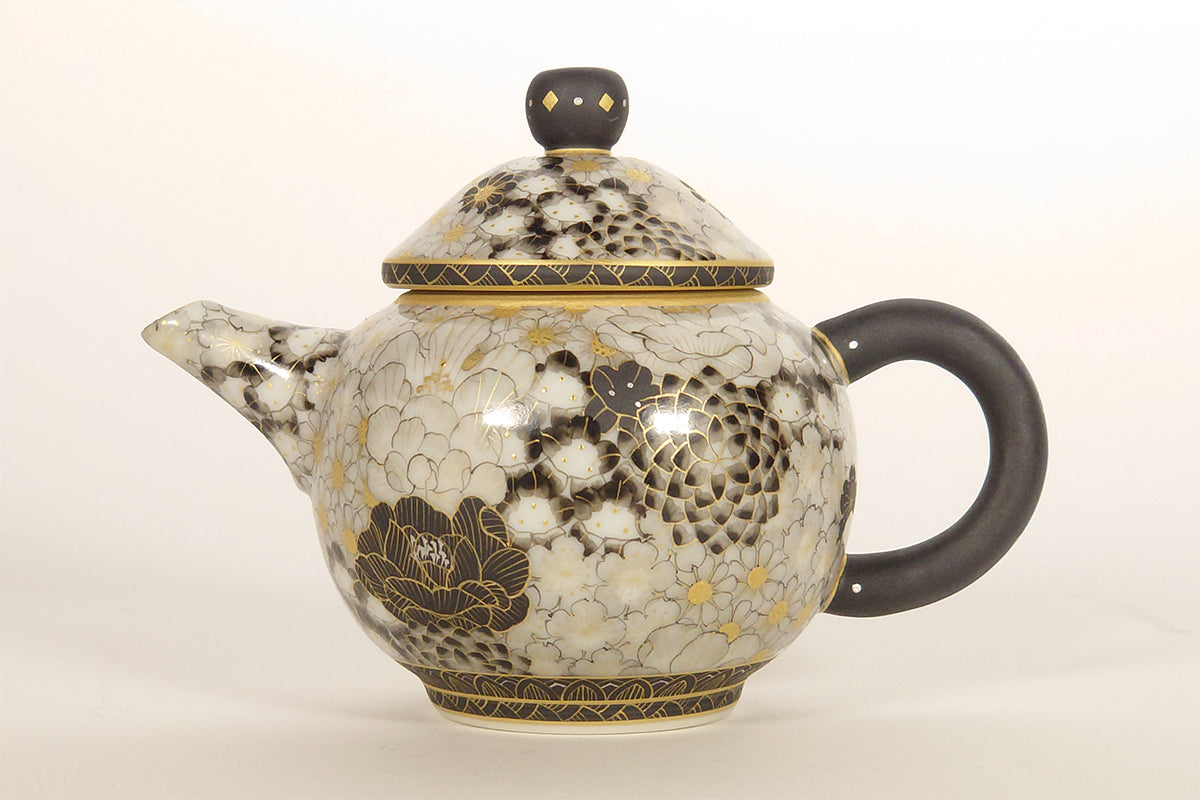 金銀彩草花　茶注