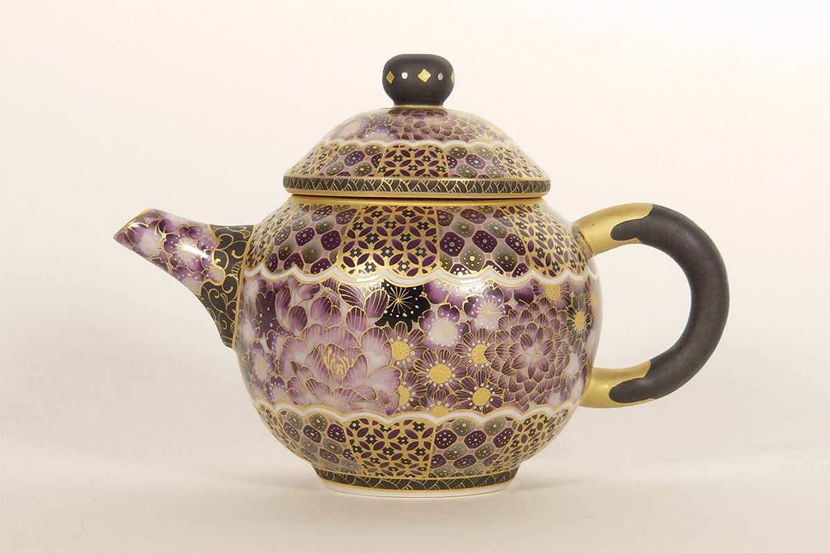 金銀彩草花 大徳　茶注