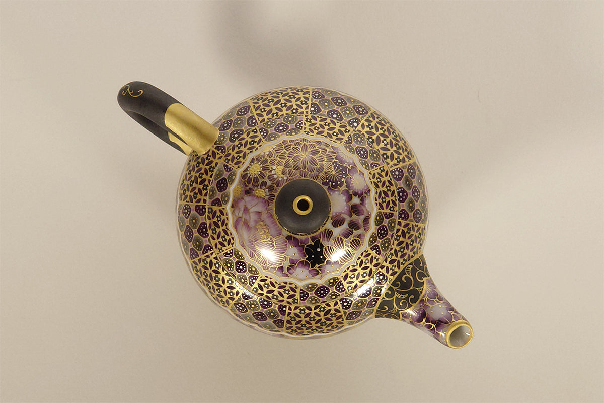 金銀彩草花 大徳　茶注